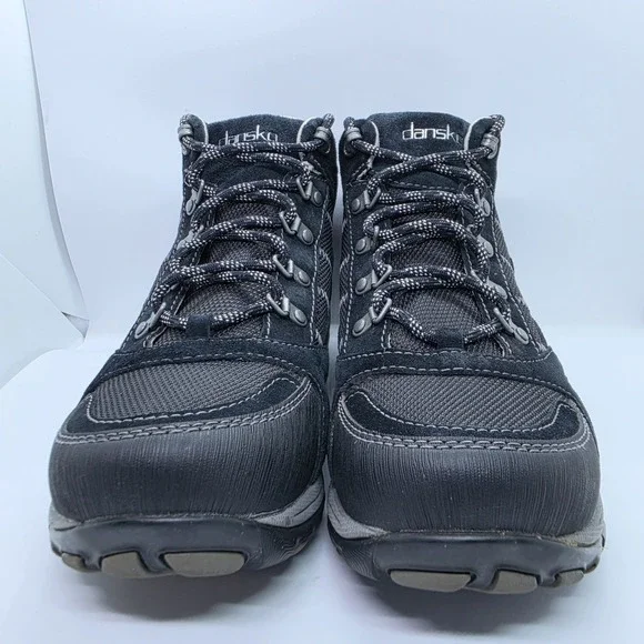 Dansko Paxton Black Suede Waterproof Hiking Boots Women's 40 / 9.5-10 Vibram - Picture 2 of 12